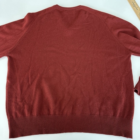 Vintage Brooks Brothers Cashmere Sweater 46 Burgundy Red Made Great Britain XL - Picture 4 of 10